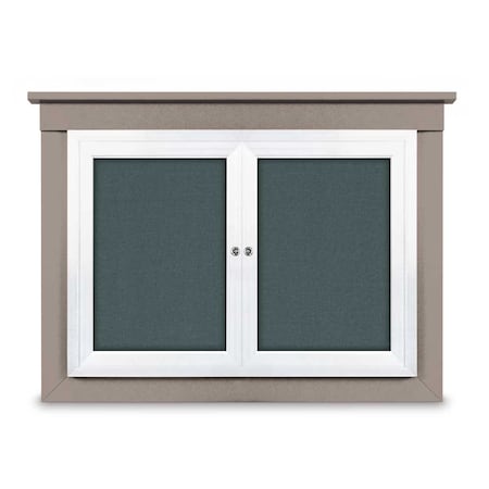 United Visual Products 36"x36" 1-Door Enclosed Letterboard, Burgundy Vinyl/Walnut UV2623O-WALNUT-BURGUNVL